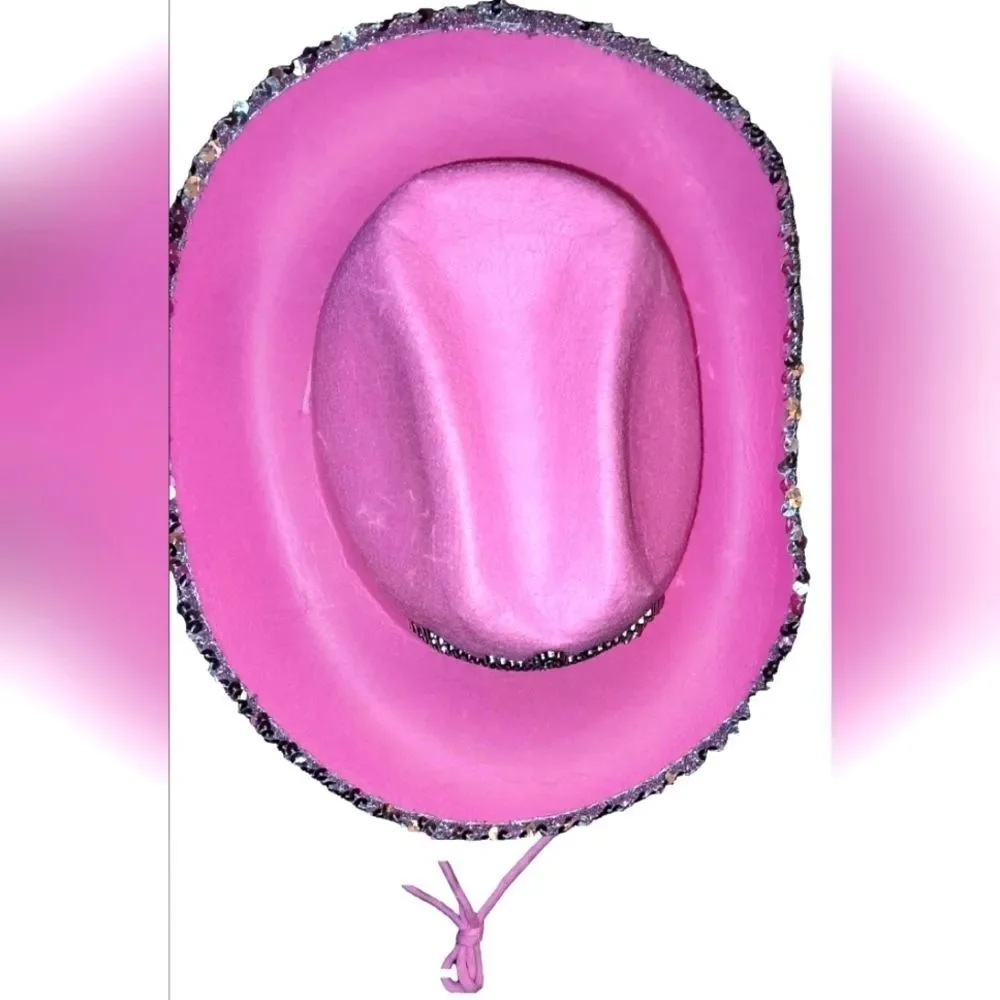 Ladies Western Pink Rhinestone Cowgirl Hat